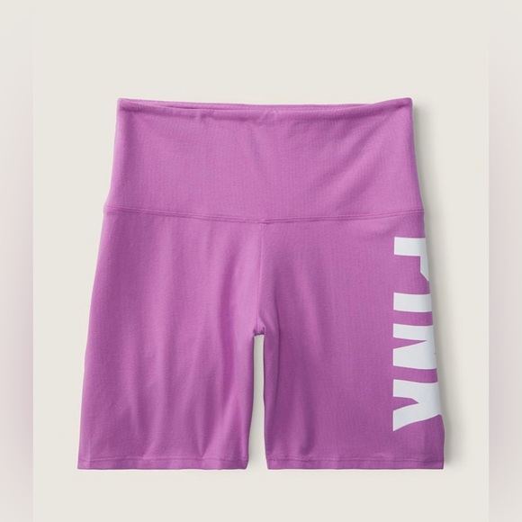 VICTORIA SECRET PINK 6" Cotton High-Waist Biker Shorts Size Large Purple - Picture 4 of 4